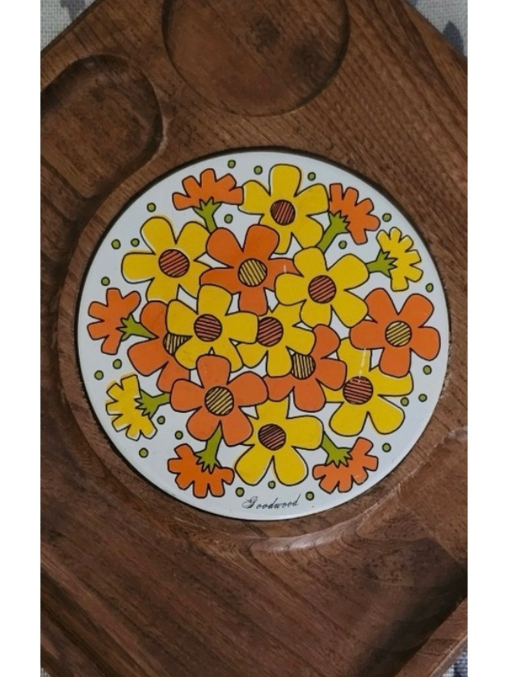 70’s Wooden Serving Tray Hostess Cheese Board Perfect Entertaining Final Sale